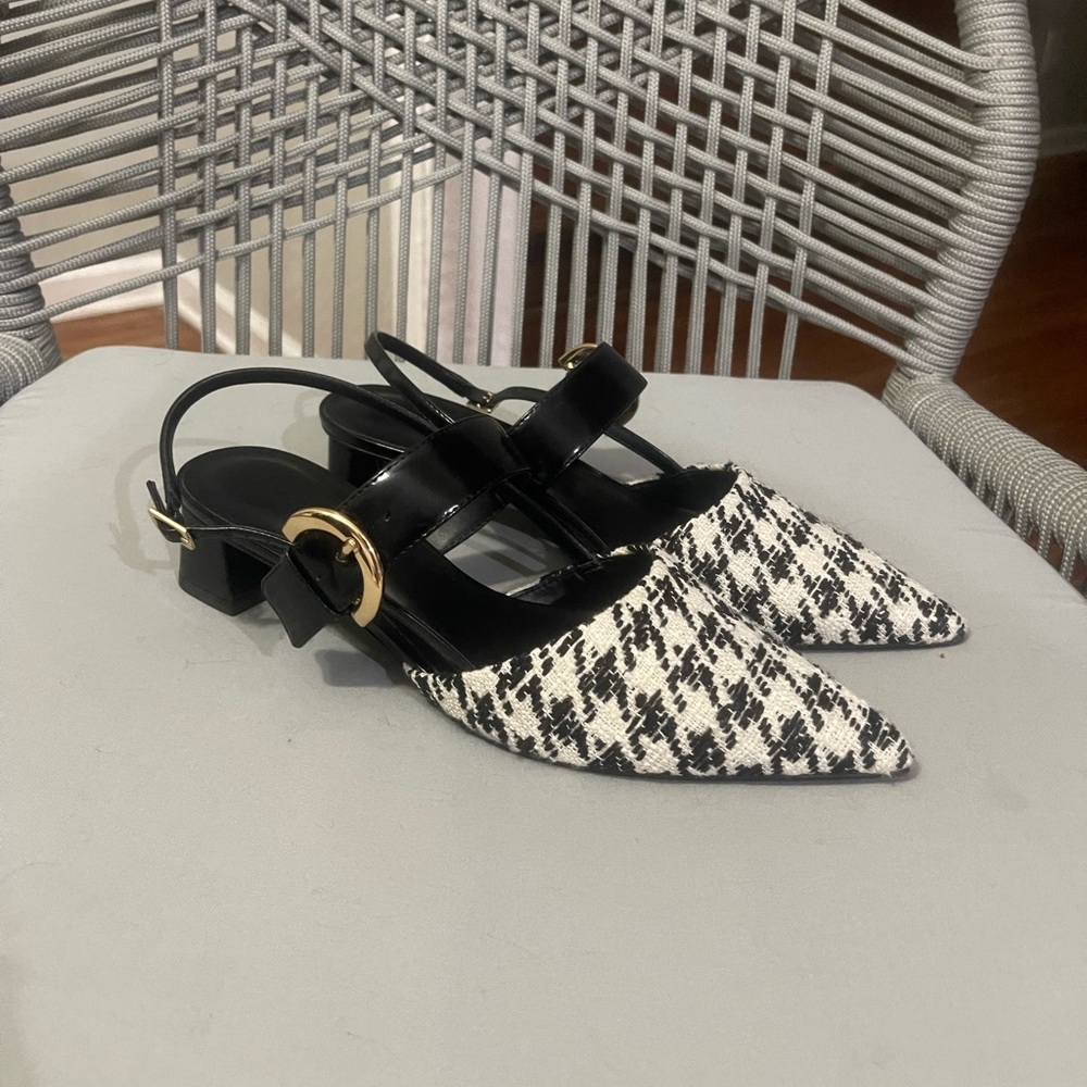 Charles and Keith kitten heel mules